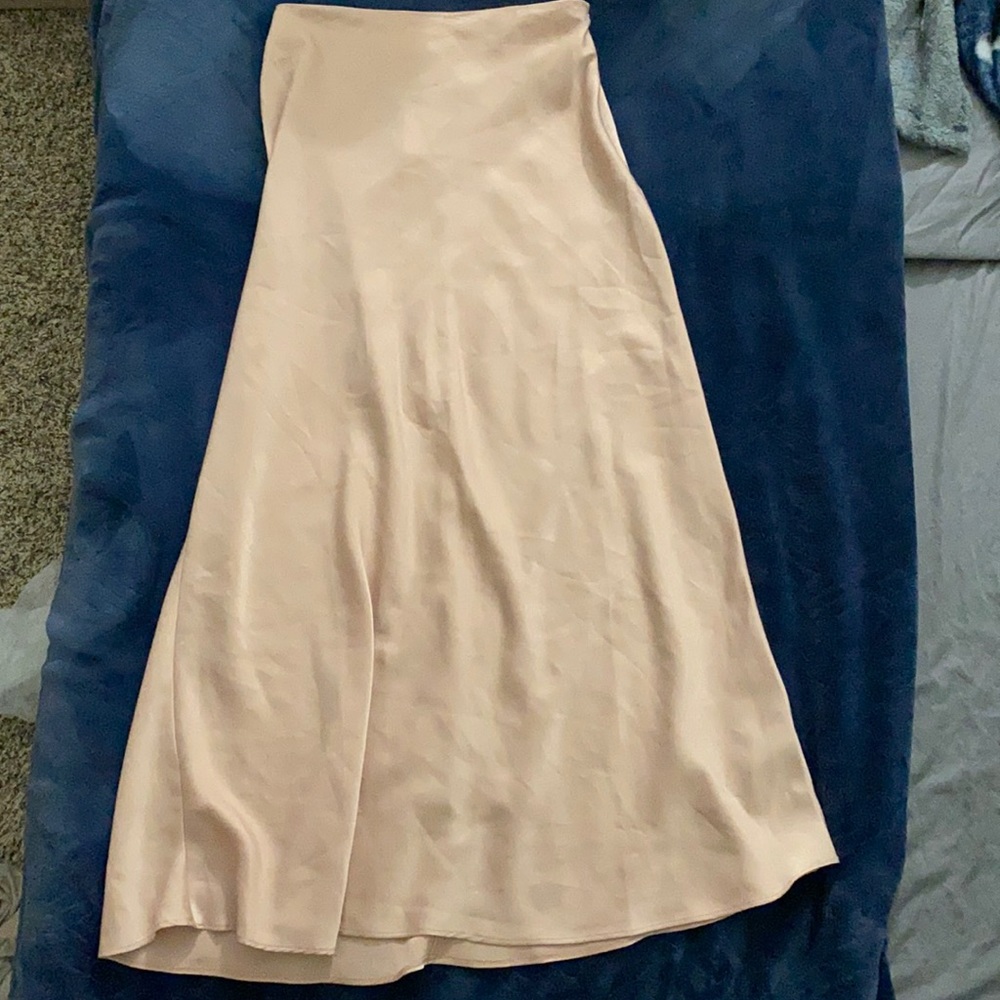ASOS blush pink midi skirt